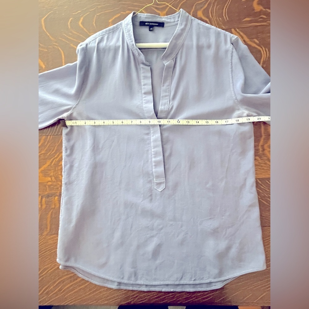 Wes Gordon Blue Tunic with Mandarin Collar - Picture 8 of 8
